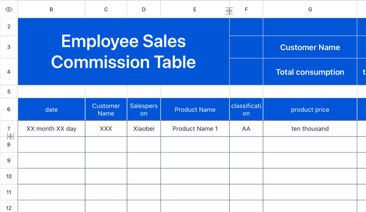 Employee sales commission table 1